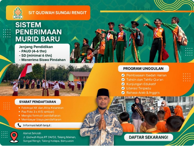 Poster Sistem Penerimaan Murid Baru SIT Qudwah Sungai Rengit
